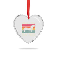 Funny Dachshund Dad Heart Crystal Glass Ornament Retro Real Men Play With Their Wiener Dog Dad Gag Gift - Wonder Print Shop