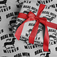 Funny Dachshund Dad Wrapping Paper Roll Real Men Play With Their Wiener Dog Dad Gag Gift - Wonder Print Shop