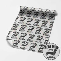 Funny Dachshund Dad Wrapping Paper Roll Real Men Play With Their Wiener Dog Dad Gag Gift - Wonder Print Shop