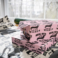 Funny Dachshund Dad Wrapping Paper Roll Real Men Play With Their Wiener Dog Dad Gag Gift - Wonder Print Shop