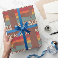 Funny Dachshund Dad Wrapping Paper Roll Retro Real Men Play With Their Wiener Dog Dad Gag Gift - Wonder Print Shop