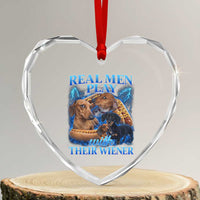 Funny Dachshund Dog Dad Heart Crystal Glass Ornament Real Men Play With Their Wiener Funny Offensive - Wonder Print Shop