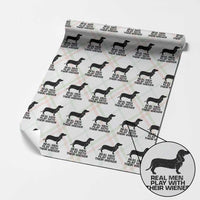 Funny Dachshund Dog Dad Wrapping Paper Roll Real Men Play With Their Wiener Pet Father Gag Gift - Wonder Print Shop