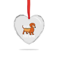 Funny Dachshund Heart Crystal Glass Ornament I Got That Dog In Me Wiener Sausage Hotdog Meme - Wonder Print Shop