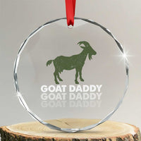 Funny Dad Crystal Glass Ornament Funny Goat Daddy Fathers Day Presents For Goat Lovers