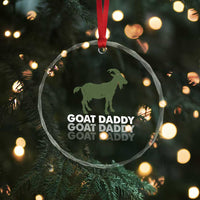 Funny Dad Crystal Glass Ornament Funny Goat Daddy Fathers Day Presents For Goat Lovers
