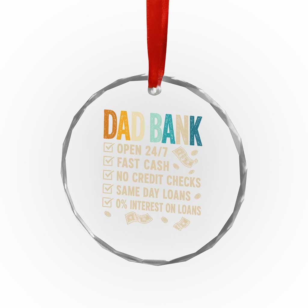 Funny Dad Crystal Glass Ornament Retro Dad Bank Fathers Day