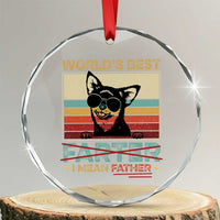 Funny Dad Dog Crystal Glass Ornament Fathers Day World's Best Farter I Mean Father - Wonder Print Shop