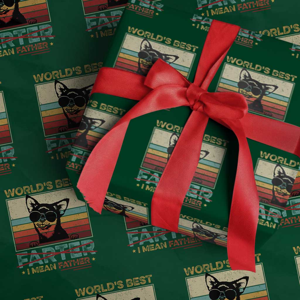 Funny Dad Dog Wrapping Paper Roll Fathers Day World's Best Farter I Mean Father - Wonder Print Shop