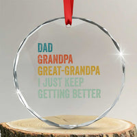 Funny Dad Great Grandpa Crystal Glass Ornament Retro Fathers Day - Wonder Print Shop