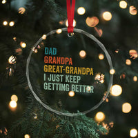 Funny Dad Great Grandpa Crystal Glass Ornament Retro Fathers Day - Wonder Print Shop