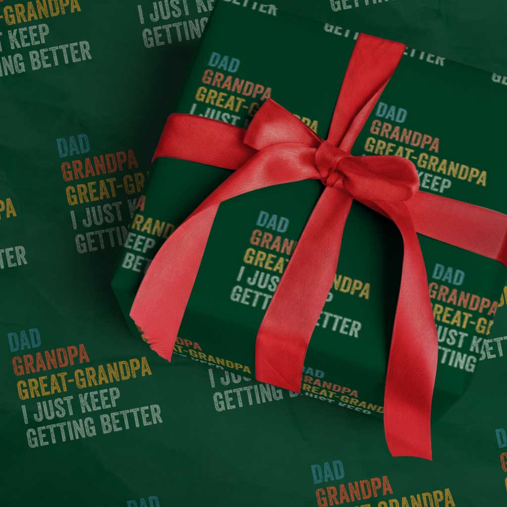 Funny Dad Great Grandpa Wrapping Paper Roll Retro Fathers Day - Wonder Print Shop