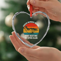 Funny Dad Heart Crystal Glass Ornament Proud Member Of The Just Resting My Eyes Club - Wonder Print Shop