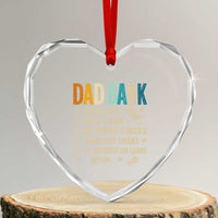 Funny Dad Heart Crystal Glass Ornament Retro Dad Bank Fathers Day