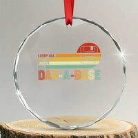 Funny Dad Jokes In A Dad-a-base Crystal Glass Ornament Retro Vintage Fathers Day - Wonder Print Shop
