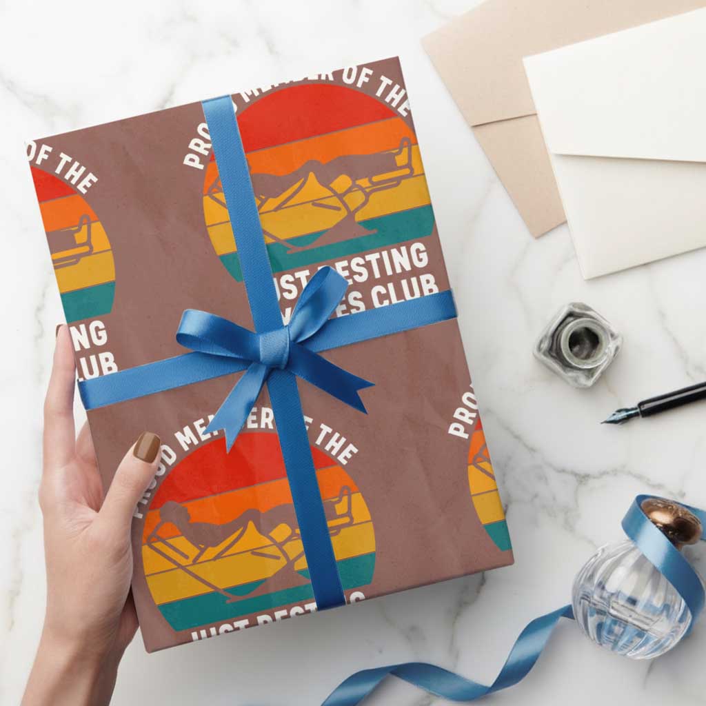 Funny Dad Wrapping Paper Roll Proud Member Of The Just Resting My Eyes Club - Wonder Print Shop