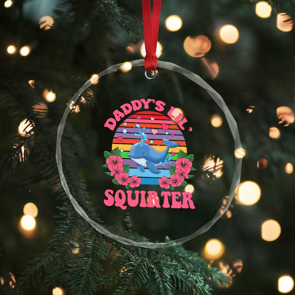 Funny Daddy's Lil Squirter Crystal Glass Ornament Cute Whale Inappropriate Embarrassing Adult Joke TS02