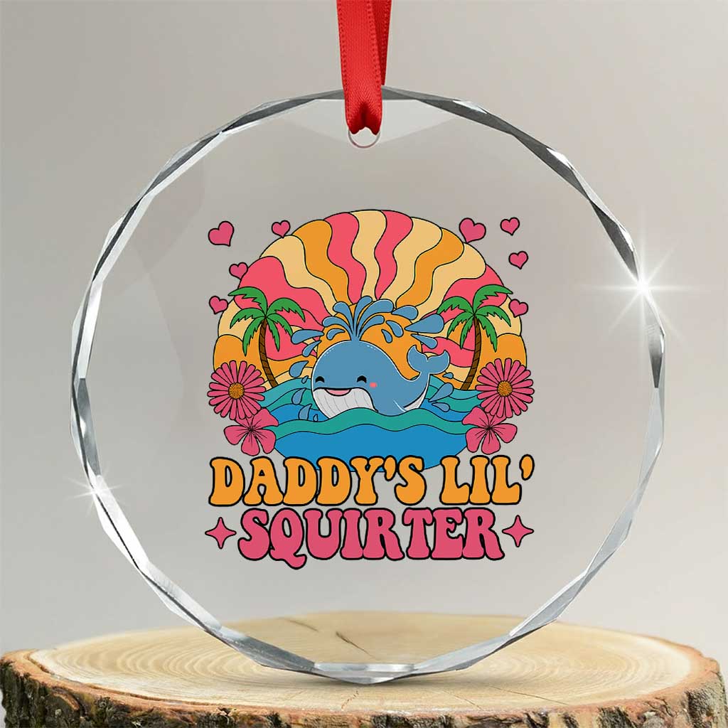 Funny Daddys Lil Squirter Crystal Glass Ornament Inappropriate Adult Humor Squirting Whale - Wonder Print Shop