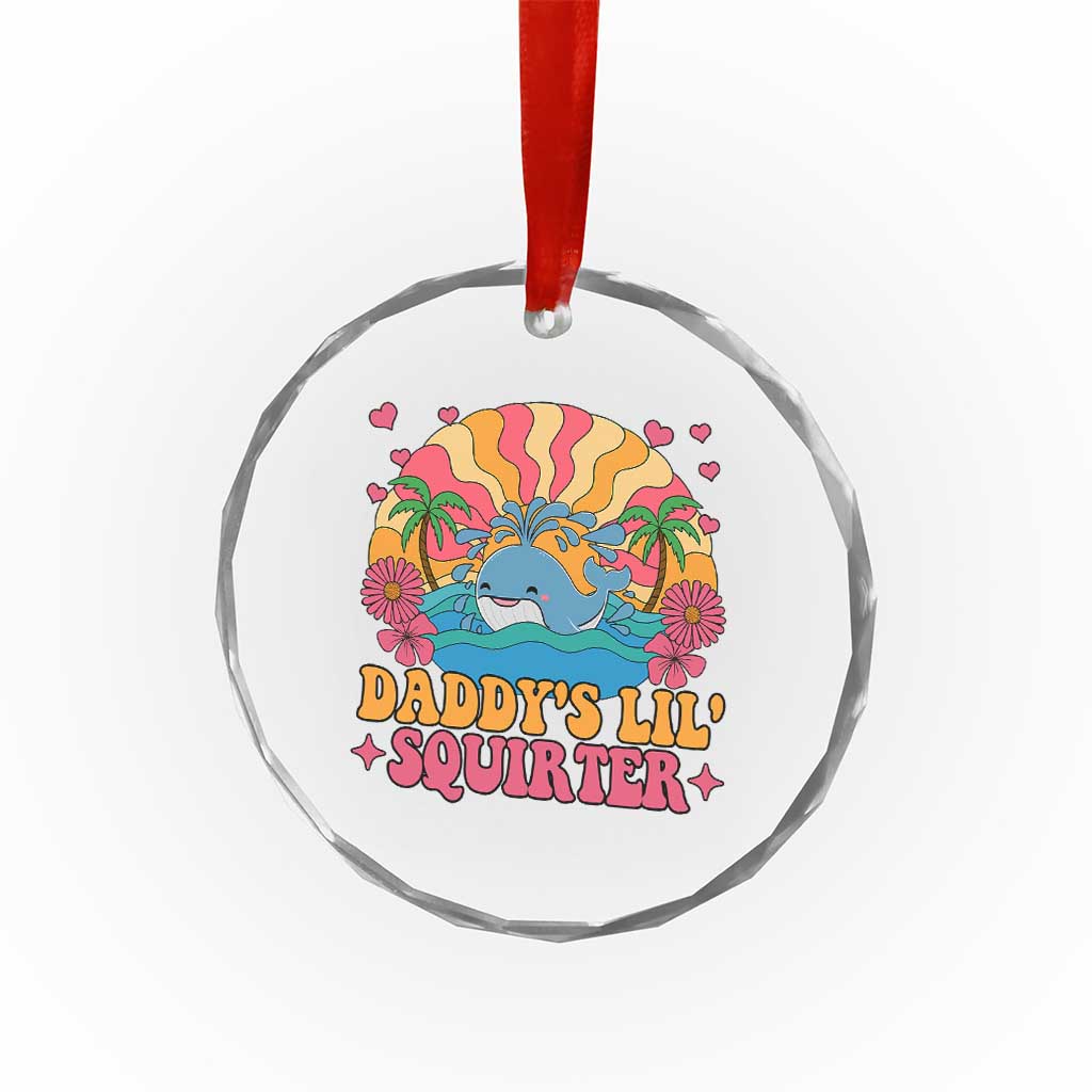 Funny Daddys Lil Squirter Crystal Glass Ornament Inappropriate Adult Humor Squirting Whale - Wonder Print Shop