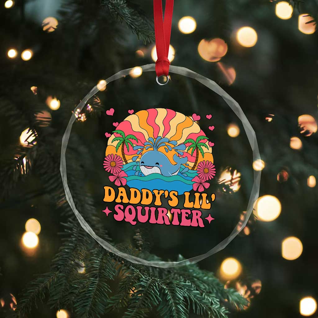 Funny Daddys Lil Squirter Crystal Glass Ornament Inappropriate Adult Humor Squirting Whale - Wonder Print Shop