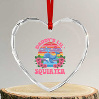 Funny Daddy's Lil Squirter Heart Crystal Glass Ornament Cute Whale Inappropriate Embarrassing Adult Joke - Wonder Print Shop