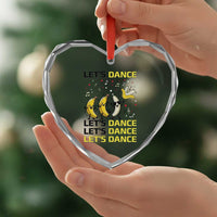 Funny Dancing Banana Heart Crystal Glass Ornament Lets Dance Silly Meme Graphic