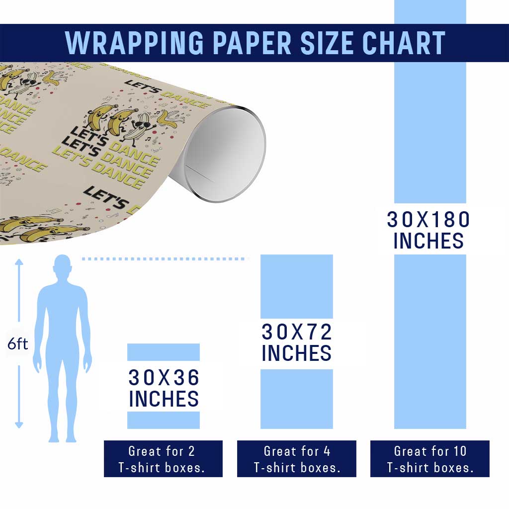 Funny Dancing Banana Wrapping Paper Roll Lets Dance Silly Meme Graphic