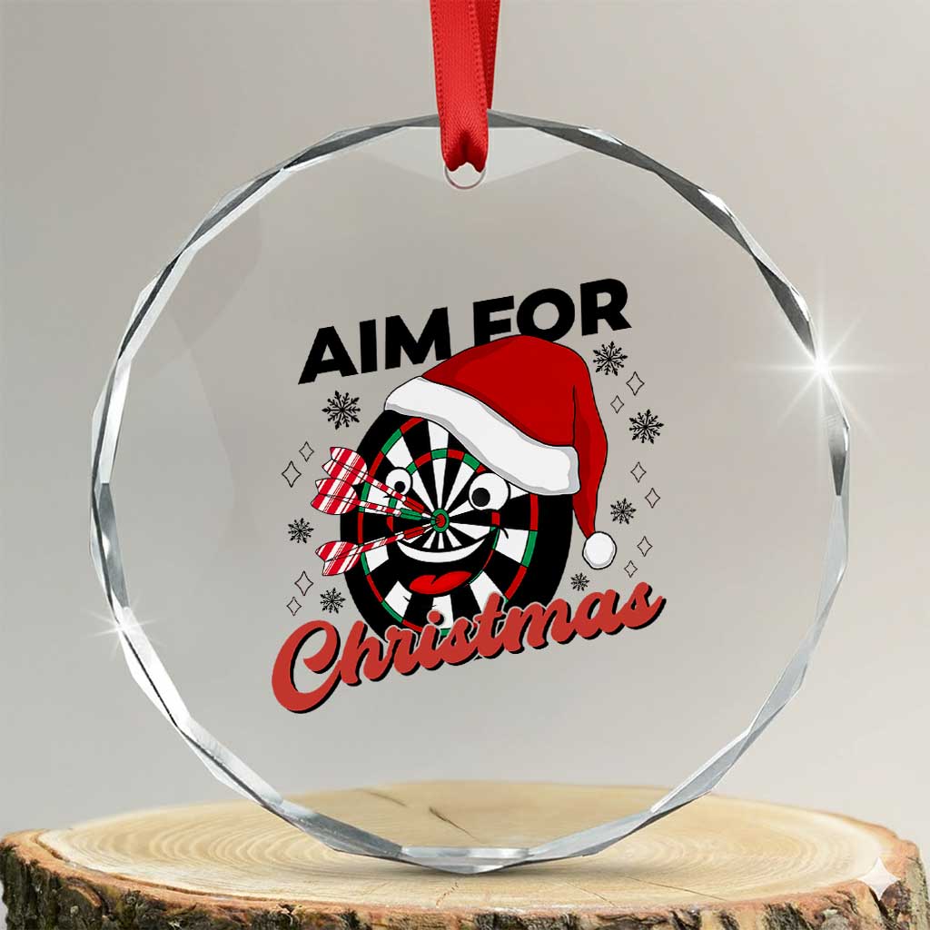 Funny Dart Player Aim For Christmas Crystal Glass Ornament Gift For Dartist - Wonder Print Shop