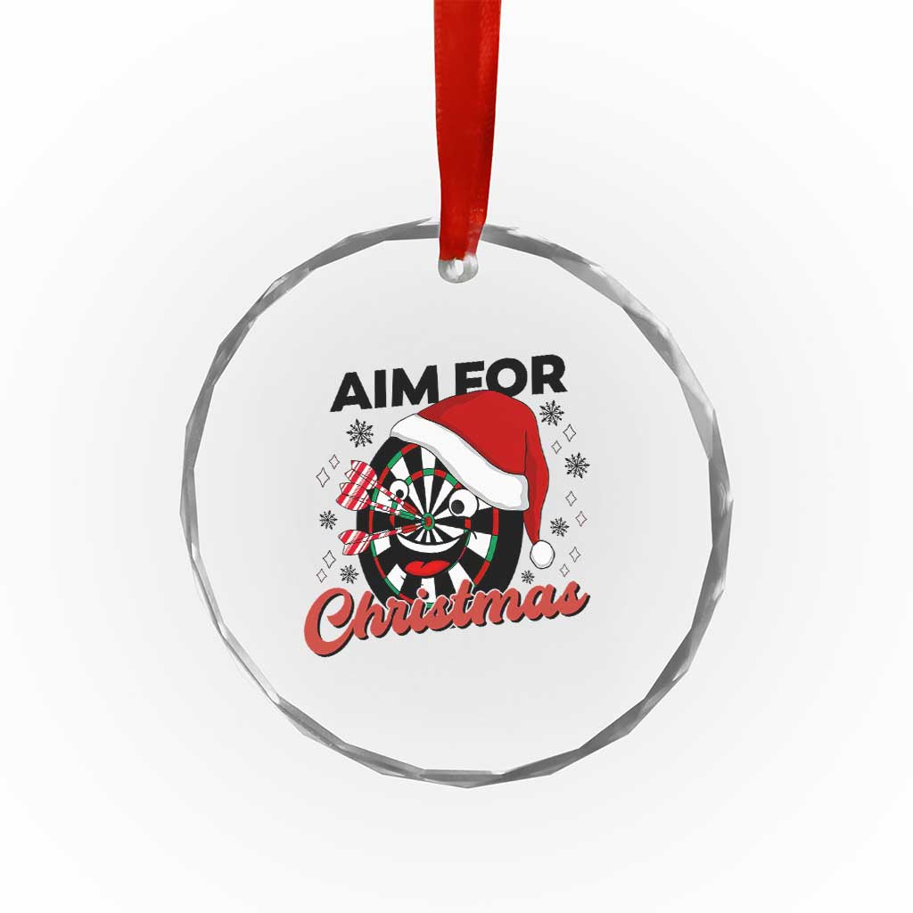 Funny Dart Player Aim For Christmas Crystal Glass Ornament Gift For Dartist - Wonder Print Shop