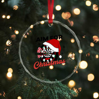 Funny Dart Player Aim For Christmas Crystal Glass Ornament Gift For Dartist - Wonder Print Shop