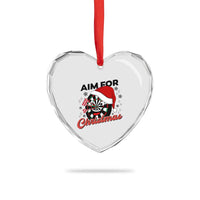 Funny Dart Player Aim For Christmas Heart Crystal Glass Ornament Gift For Dartist - Wonder Print Shop