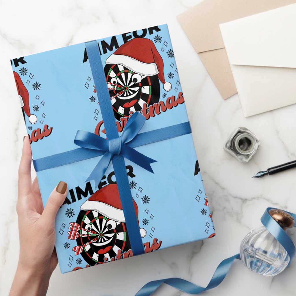 Funny Dart Player Aim For Christmas Wrapping Paper Roll Gift For Dartist - Wonder Print Shop