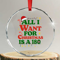 Funny Dart Player Crystal Glass Ornament All I Want For Christmas Is A 180 - Wonder Print Shop