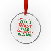 Funny Dart Player Crystal Glass Ornament All I Want For Christmas Is A 180 - Wonder Print Shop