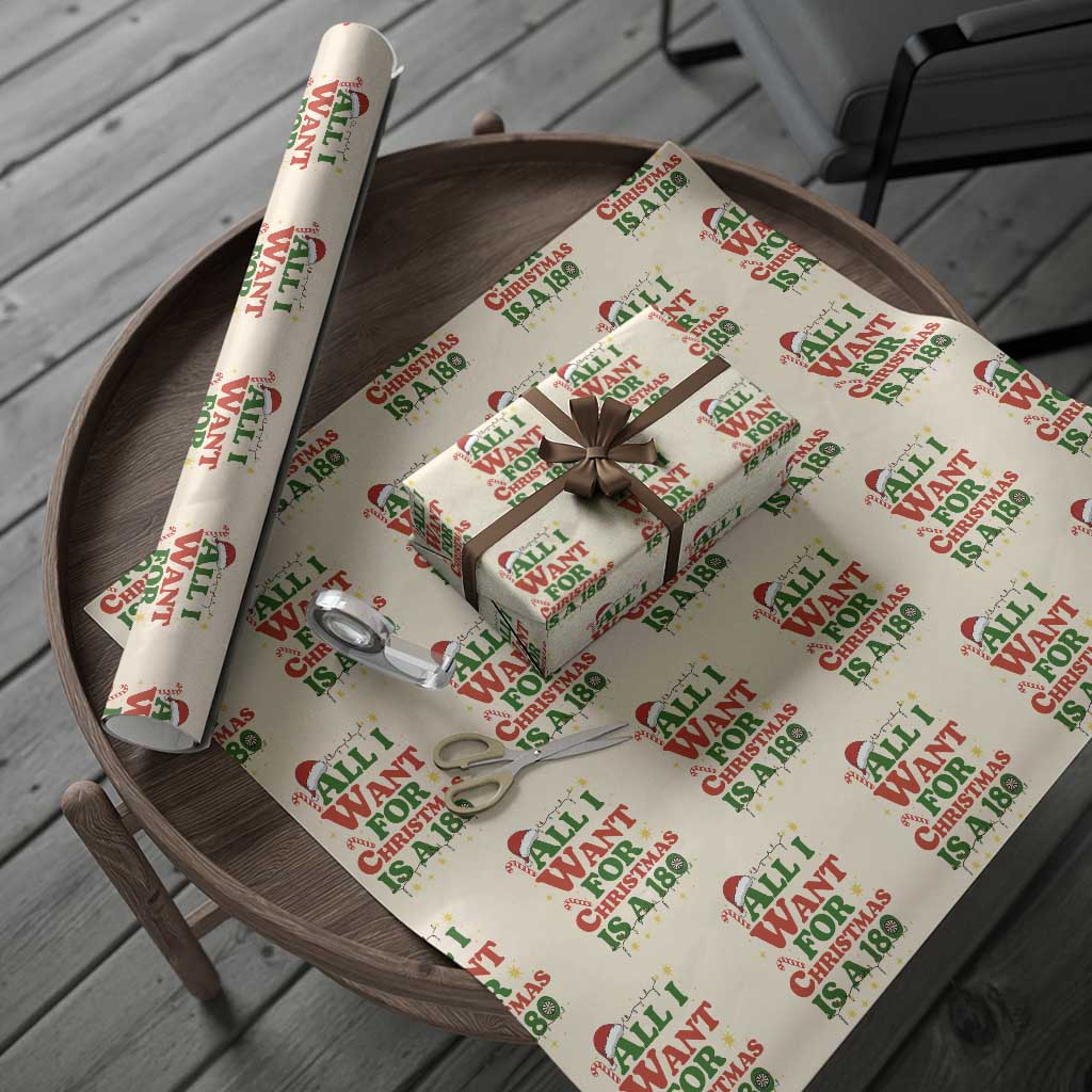 Funny Dart Player Wrapping Paper Roll All I Want For Christmas Is A 180 - Wonder Print Shop