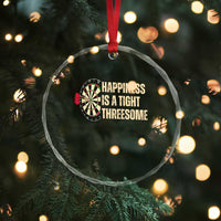 Funny Darts Happiness Is A Tight Threesome Crystal Glass Ornament Vintage Dartist Gift - Wonder Print Shop