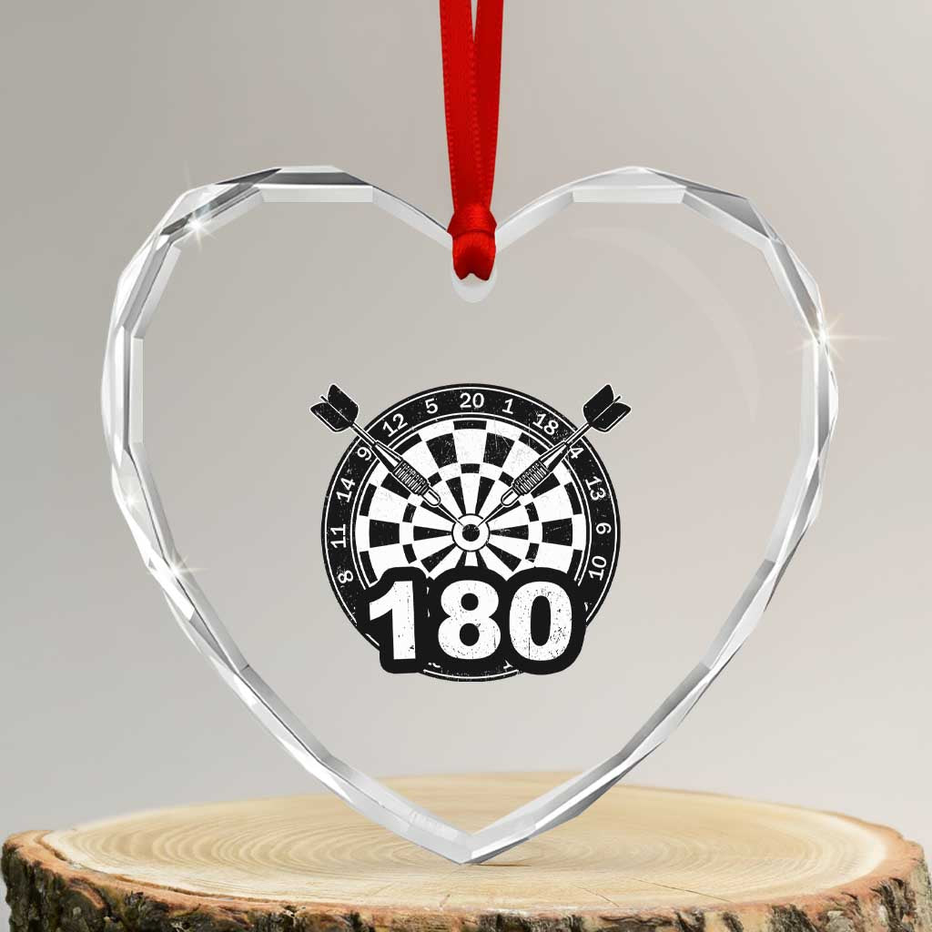 Funny Darts Max 180 Heart Crystal Glass Ornament Dartist Darts Lover Gift - Wonder Print Shop