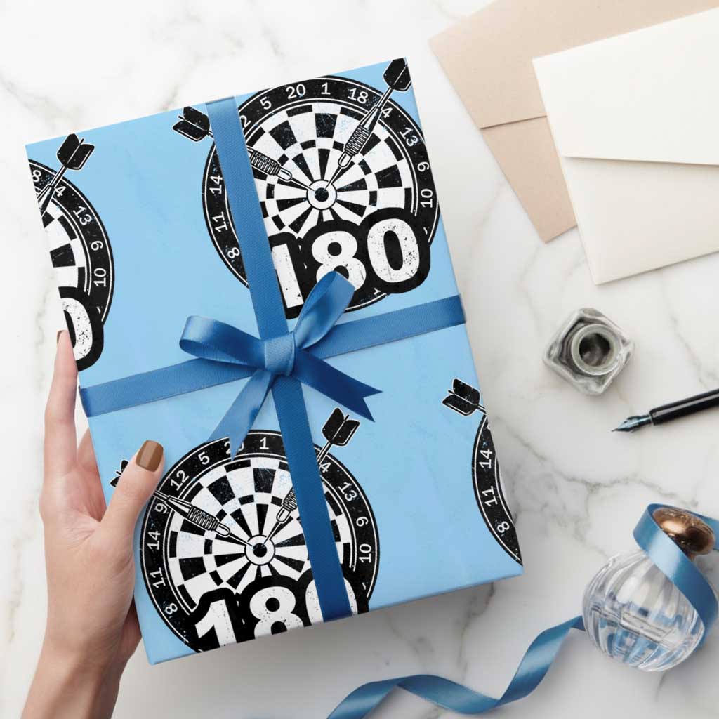 Funny Darts Max 180 Wrapping Paper Roll Dartist Darts Lover Gift - Wonder Print Shop