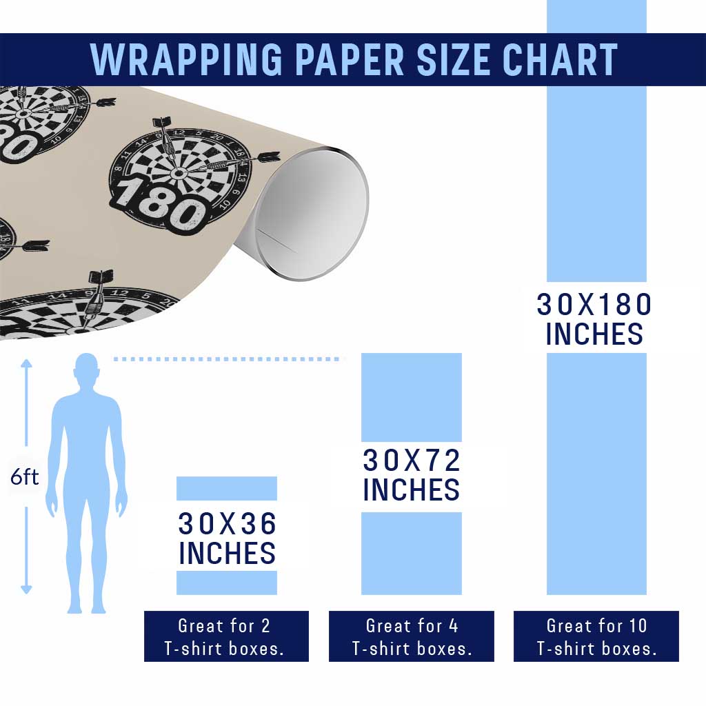 Funny Darts Max 180 Wrapping Paper Roll Dartist Darts Lover Gift - Wonder Print Shop