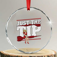 Funny Darts Player Gift Crystal Glass Ornament Just The Tip - Wonder Print Shop