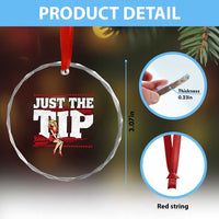 Funny Darts Player Gift Crystal Glass Ornament Just The Tip - Wonder Print Shop
