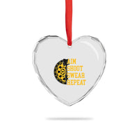 Funny Darts Retro Vintage Heart Crystal Glass Ornament Aim Shoot Swear Repeat Dartist Gift - Wonder Print Shop