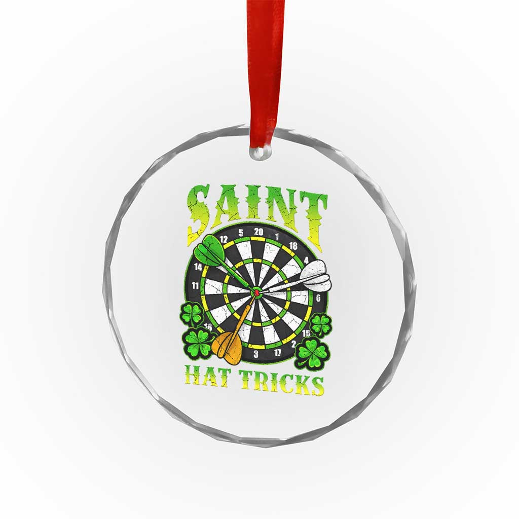 Funny Darts St Patricks Day Gift Crystal Glass Ornament Saint Hat Tricks