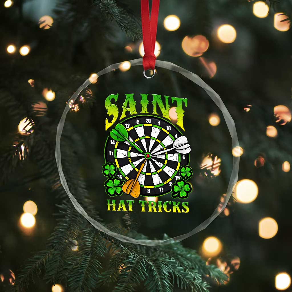 Funny Darts St Patricks Day Gift Crystal Glass Ornament Saint Hat Tricks