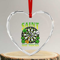 Funny Darts St Patricks Day Gift Heart Crystal Glass Ornament Saint Hat Tricks