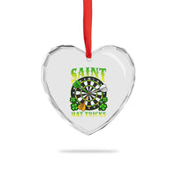 Funny Darts St Patricks Day Gift Heart Crystal Glass Ornament Saint Hat Tricks