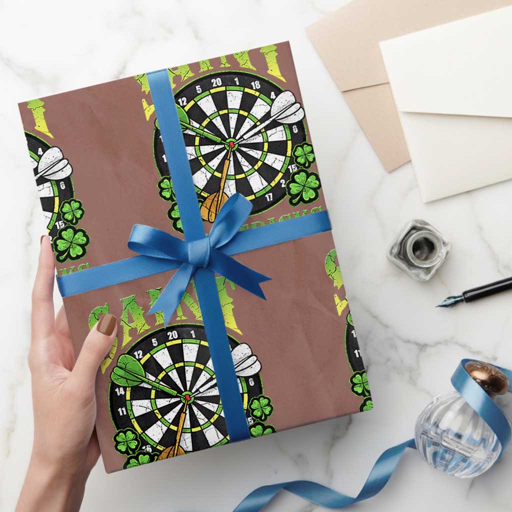 Funny Darts St Patricks Day Gift Wrapping Paper Roll Saint Hat Tricks