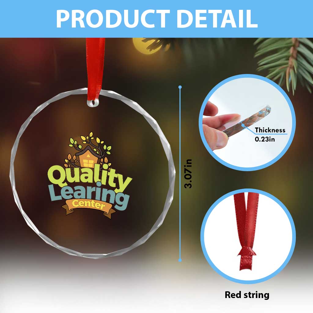 Funny Day Care Crystal Glass Ornament Quality Learing Center Learning School Quote - Wonder Print Shop