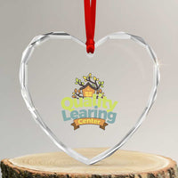 Funny Day Care Heart Crystal Glass Ornament Quality Learing Center Learning School Quote - Wonder Print Shop