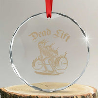 Funny Deadlifts Lifting Weights Gym Skeleton Crystal Glass Ornament - Wonder Print Shop